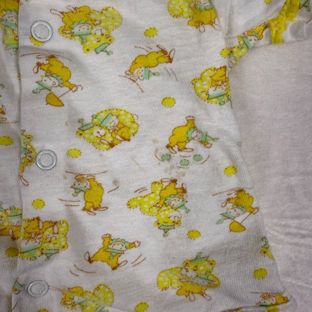 Vintage Carters Infant Baby Yellow Clown One Piece Outfit 0-3 Months - Picture 3 of 7